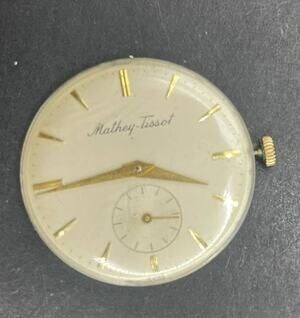 Mathey-Tissot Vintage Swiss Made Watch Head Sub Seconds Dial Gold Tone